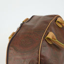 ETRO Paisley Boston Bag PVC 2way Bordeaux Gold Auth am10241-6