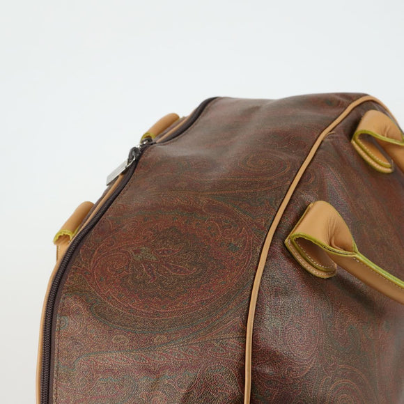ETRO Paisley Boston Bag PVC 2way Bordeaux Gold Auth am10241