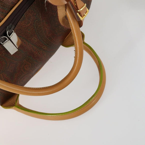 ETRO Paisley Boston Bag PVC 2way Bordeaux Gold Auth am10241