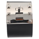 HERMES Kelly Dog Bangle Bracelet Leather Size S Black Silver Auth am10243V-2