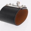 HERMES Kelly Dog Bangle Bracelet Leather Size S Black Silver Auth am10243V-9