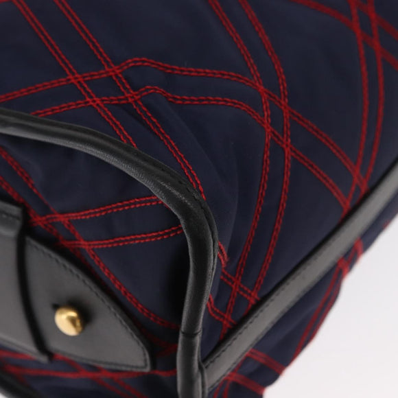 PRADA Hand Bag Nylon Leather 2way Multicolor Gold Auth am10244SAM