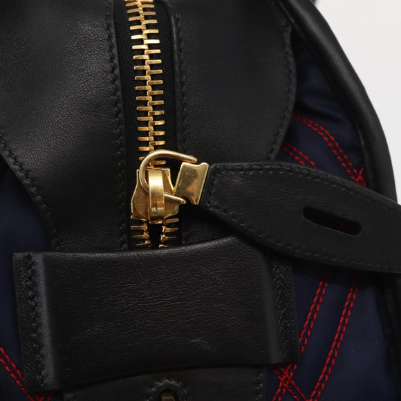 PRADA Hand Bag Nylon Leather 2way Multicolor Gold Auth am10244SAM