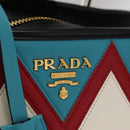 PRADA Hand Bag Nylon Leather 2way Multicolor Gold Auth am10244SAM-16