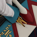 PRADA Hand Bag Nylon Leather 2way Multicolor Gold Auth am10244SAM-17