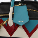 PRADA Hand Bag Nylon Leather 2way Multicolor Gold Auth am10244SAM-18