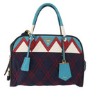 PRADA Hand Bag Nylon Leather 2way Multicolor Gold Auth am10244SAM-2