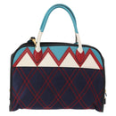 PRADA Hand Bag Nylon Leather 2way Multicolor Gold Auth am10244SAM-3