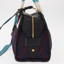 PRADA Hand Bag Nylon Leather 2way Multicolor Gold Auth am10244SAM-4