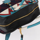 PRADA Hand Bag Nylon Leather 2way Multicolor Gold Auth am10244SAM-6