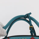 PRADA Hand Bag Nylon Leather 2way Multicolor Gold Auth am10244SAM-8