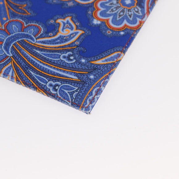 ETRO Paisley Clutch Bag Canvas Leather Blue Gold Auth am10247V