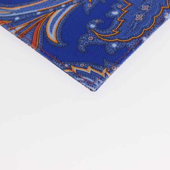 ETRO Paisley Clutch Bag Canvas Leather Blue Gold Auth am10247V