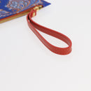 ETRO Paisley Clutch Bag Canvas Leather Blue Gold Auth am10247V-7