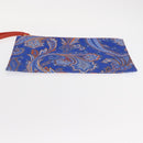 ETRO Paisley Clutch Bag Canvas Leather Blue Gold Auth am10247V-9