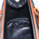 FENDI Pecan Canvas Mini Boston Bag PVC 2way Black Brown gold Auth am10249V-23