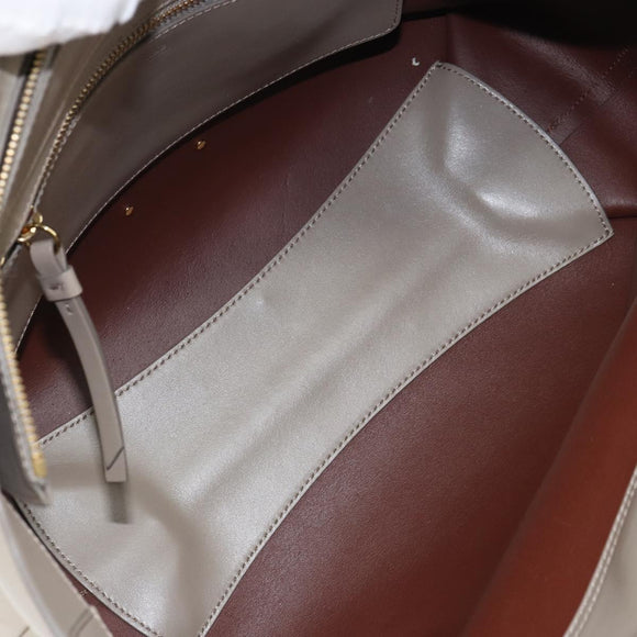 Chloe C Tote Bag Leather Beige Gold Auth am10250V