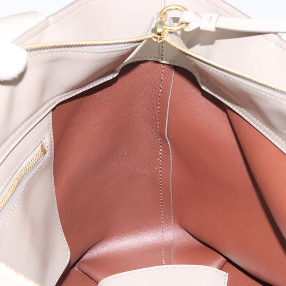 Chloe C Tote Bag Leather Beige Gold Auth am10250V