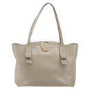 Chloe C Tote Bag Leather Beige Gold Auth am10250V-2