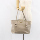 Chloe C Tote Bag Leather Beige Gold Auth am10250V-23