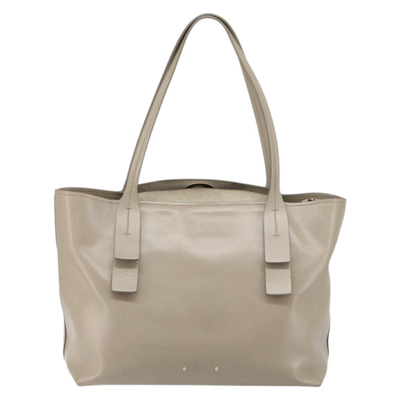 Chloe C Tote Bag Leather Beige Gold Auth am10250V