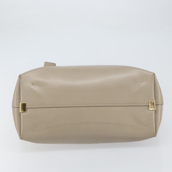 Chloe C Tote Bag Leather Beige Gold Auth am10250V