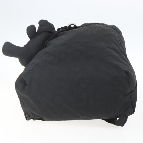 GUCCI GG Backpack Nylon Black Silver 223670 Auth am10253V