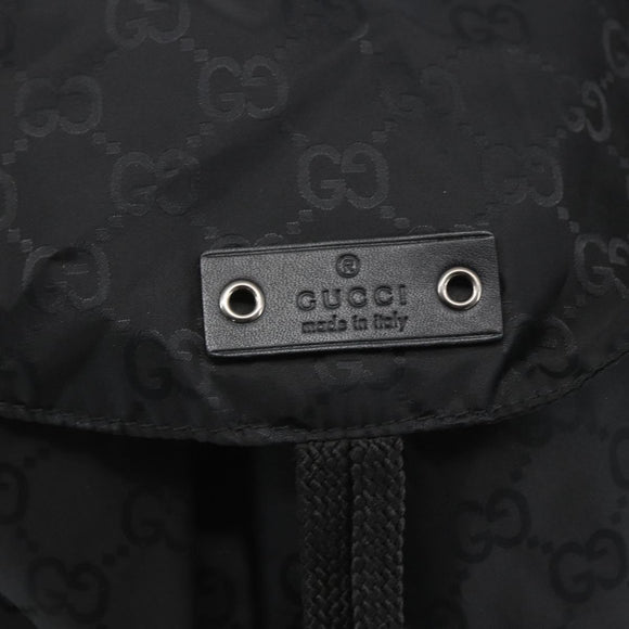 GUCCI GG Backpack Nylon Black Silver 223670 Auth am10253V
