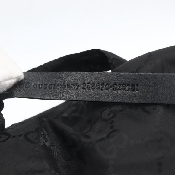 GUCCI GG Backpack Nylon Black Silver 223670 Auth am10253V