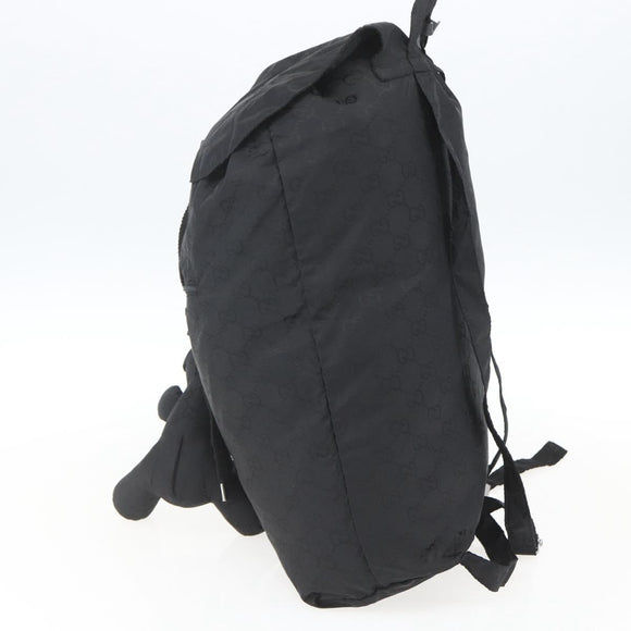 GUCCI GG Backpack Nylon Black Silver 223670 Auth am10253V