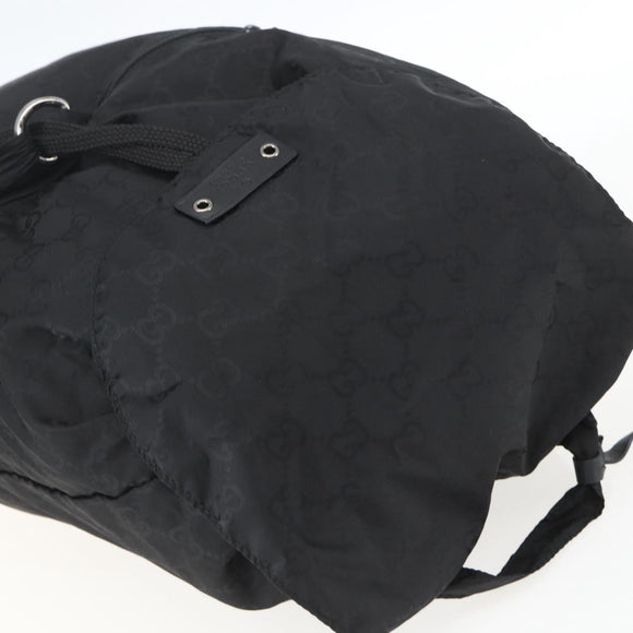 GUCCI GG Backpack Nylon Black Silver 223670 Auth am10253V