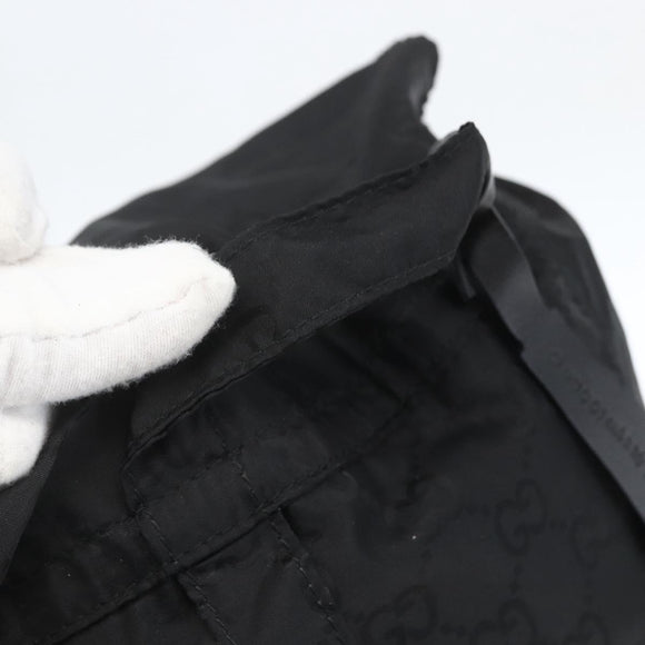 GUCCI GG Backpack Nylon Black Silver 223670 Auth am10253V