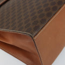 CELINE Macadam Canvas Hand Bag PVC Leather 2way Brown Gold Auth am10255V-13