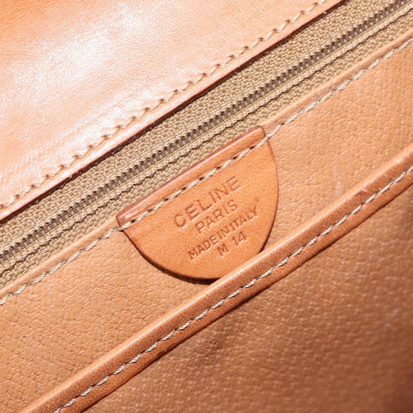 CELINE Macadam Canvas Hand Bag PVC Leather 2way Brown Gold Auth am10255V