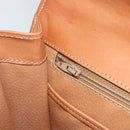 CELINE Macadam Canvas Hand Bag PVC Leather 2way Brown Gold Auth am10255V-23