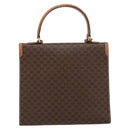 CELINE Macadam Canvas Hand Bag PVC Leather 2way Brown Gold Auth am10255V-3