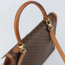 CELINE Macadam Canvas Hand Bag PVC Leather 2way Brown Gold Auth am10255V-6