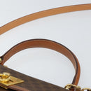 CELINE Macadam Canvas Hand Bag PVC Leather 2way Brown Gold Auth am10255V-8