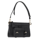Chloe Edith Shoulder Bag Leather Black Gold Auth am10259V-1