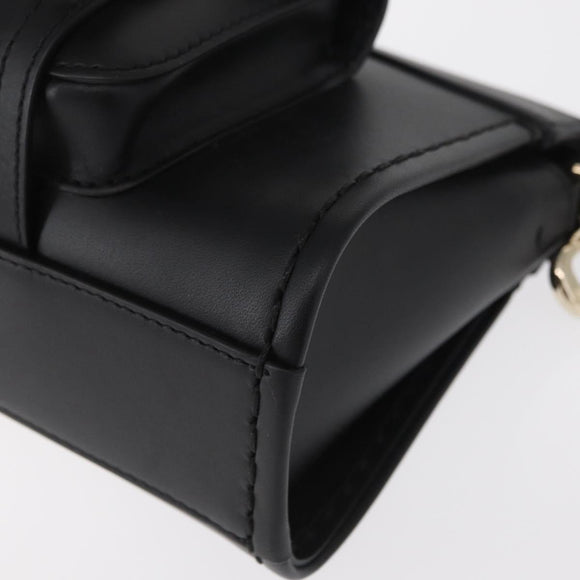 Chloe Edith Shoulder Bag Leather Black Gold Auth am10259V