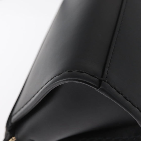 Chloe Edith Shoulder Bag Leather Black Gold Auth am10259V