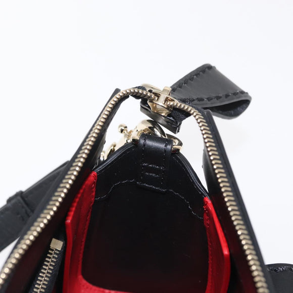 Chloe Edith Shoulder Bag Leather Black Gold Auth am10259V