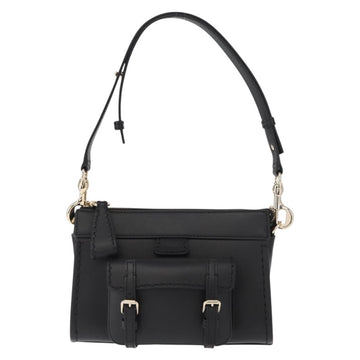 Chloe Edith Shoulder Bag Leather Black Gold Auth am10259V - 0
