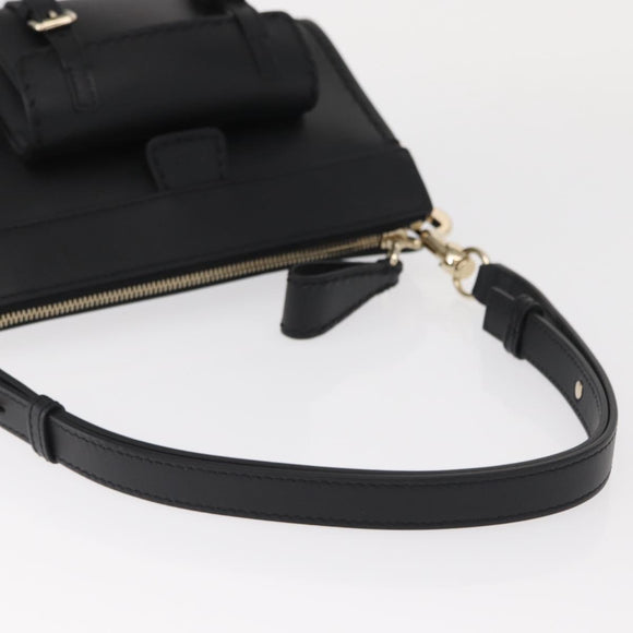 Chloe Edith Shoulder Bag Leather Black Gold Auth am10259V