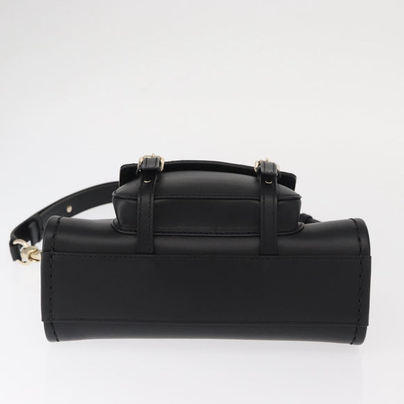 Chloe Edith Shoulder Bag Leather Black Gold Auth am10259V