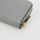 FENDI Coin Purse Leather Gray Gold Auth am10262V-15