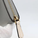 FENDI Coin Purse Leather Gray Gold Auth am10262V-8
