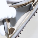 FENDI Coin Purse Leather Gray Gold Auth am10262V-21