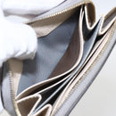 FENDI Coin Purse Leather Gray Gold Auth am10262V-22