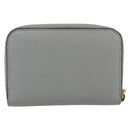 FENDI Coin Purse Leather Gray Gold Auth am10262V-2